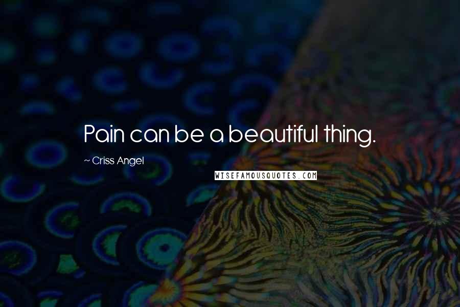 Criss Angel Quotes: Pain can be a beautiful thing.