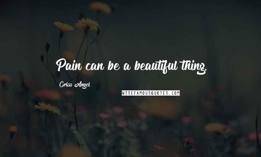 Criss Angel Quotes: Pain can be a beautiful thing.