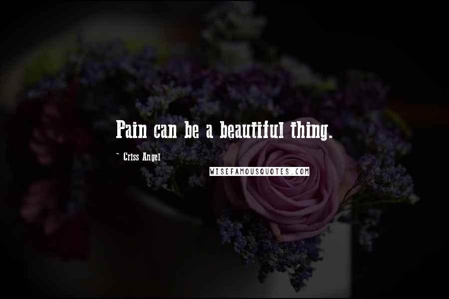 Criss Angel Quotes: Pain can be a beautiful thing.