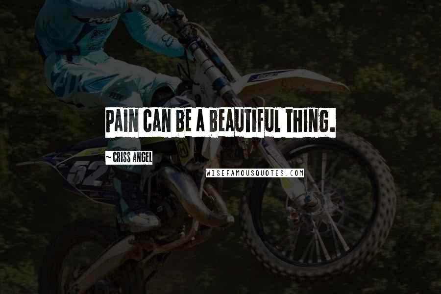 Criss Angel Quotes: Pain can be a beautiful thing.