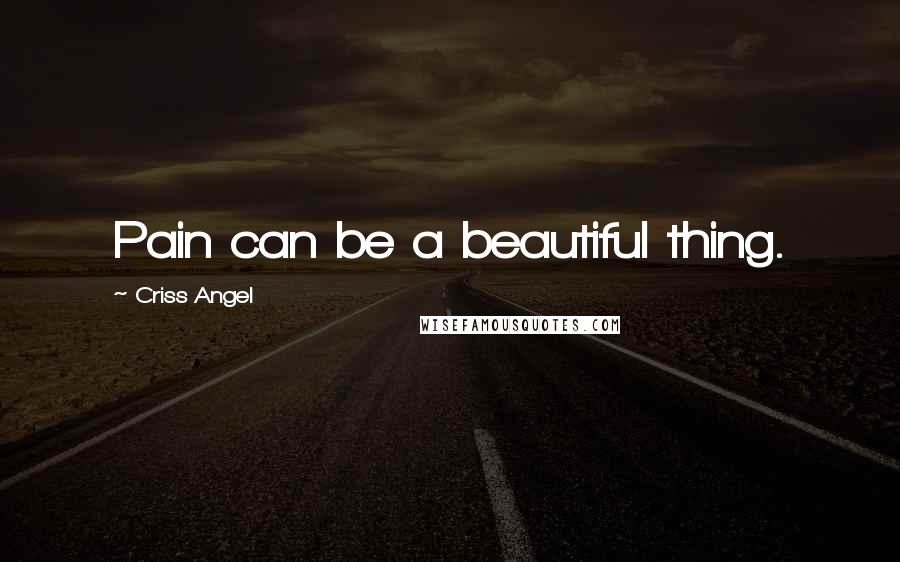 Criss Angel Quotes: Pain can be a beautiful thing.