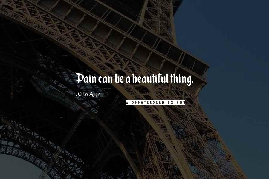 Criss Angel Quotes: Pain can be a beautiful thing.