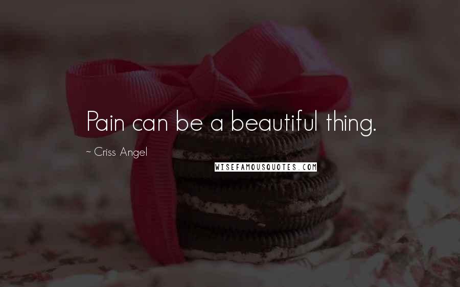 Criss Angel Quotes: Pain can be a beautiful thing.