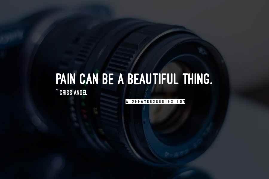 Criss Angel Quotes: Pain can be a beautiful thing.