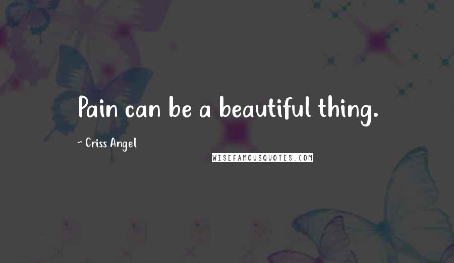 Criss Angel Quotes: Pain can be a beautiful thing.