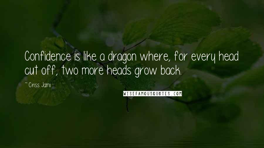 Criss Jami Quotes: Confidence is like a dragon where, for every head cut off, two more heads grow back.