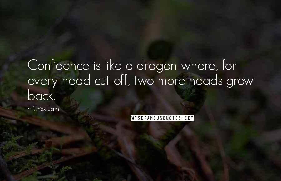 Criss Jami Quotes: Confidence is like a dragon where, for every head cut off, two more heads grow back.