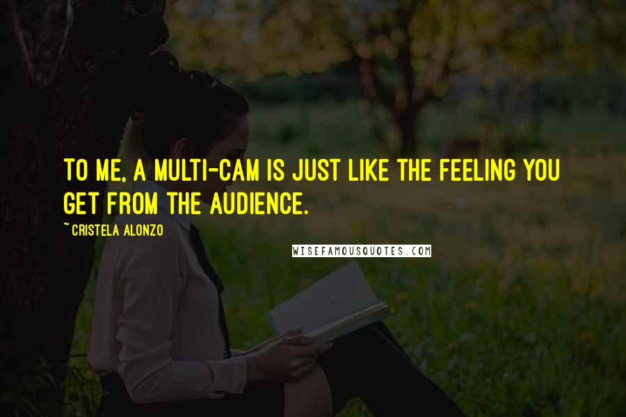 Cristela Alonzo Quotes: To me, a multi-cam is just like the feeling you get from the audience.