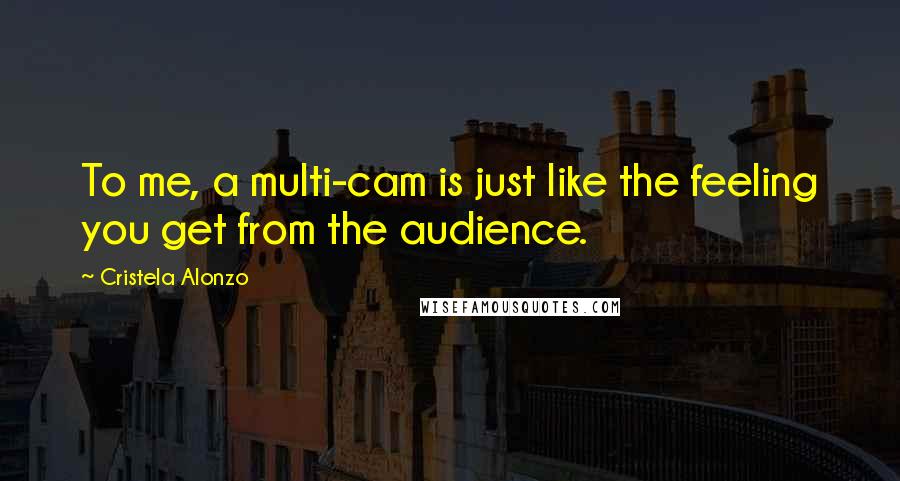 Cristela Alonzo Quotes: To me, a multi-cam is just like the feeling you get from the audience.