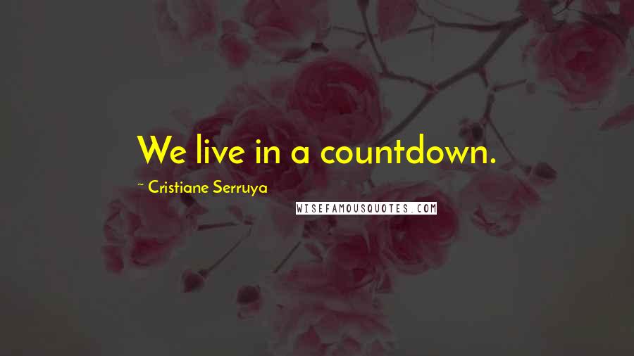 Cristiane Serruya Quotes: We live in a countdown.