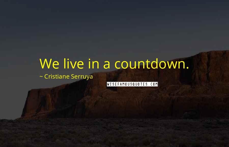 Cristiane Serruya Quotes: We live in a countdown.