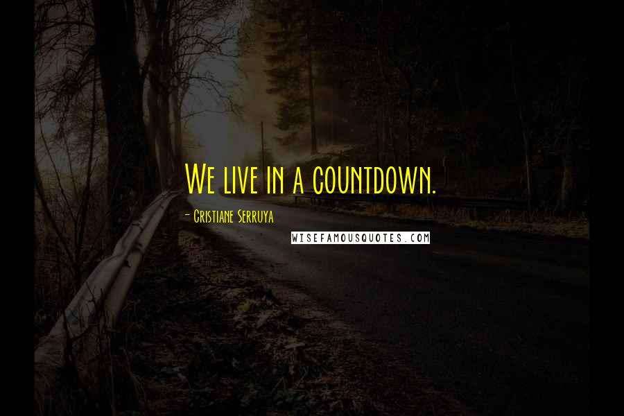 Cristiane Serruya Quotes: We live in a countdown.