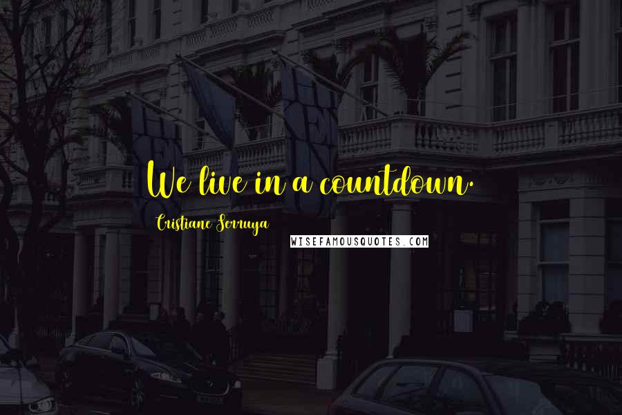 Cristiane Serruya Quotes: We live in a countdown.