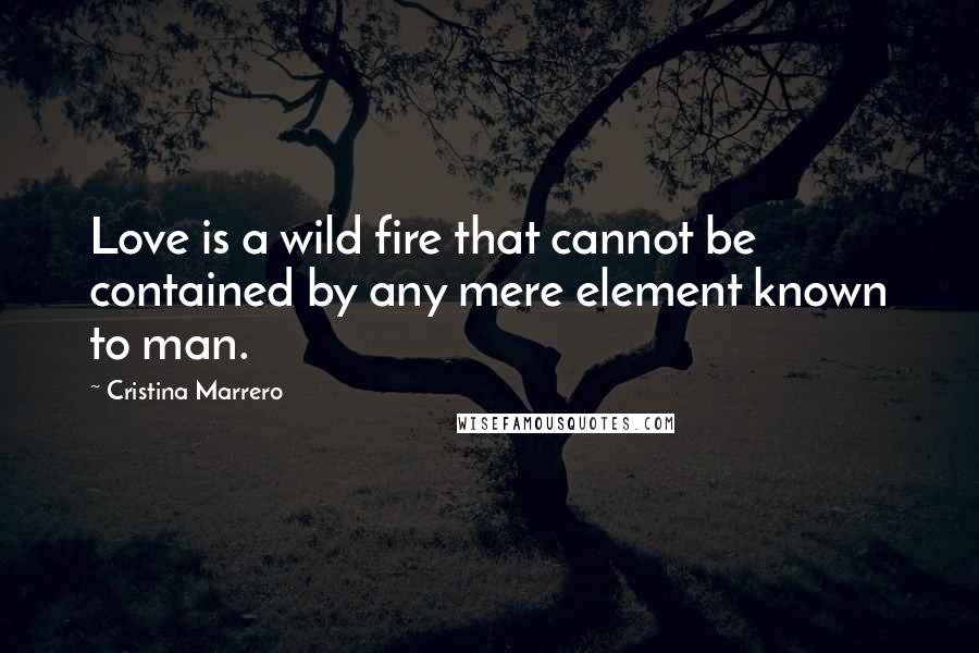 Cristina Marrero Quotes: Love is a wild fire that cannot be contained by any mere element known to man.