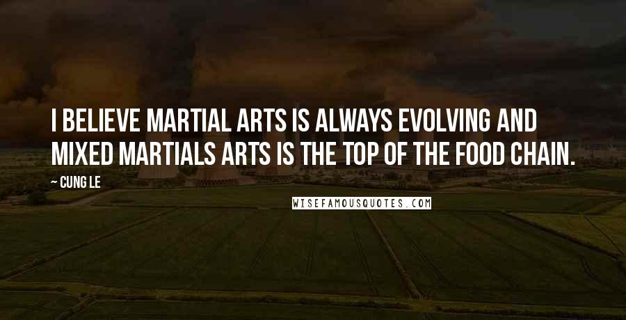 Cung Le Quotes: I believe martial arts is always evolving and mixed martials arts is the top of the food chain.