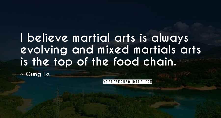 Cung Le Quotes: I believe martial arts is always evolving and mixed martials arts is the top of the food chain.