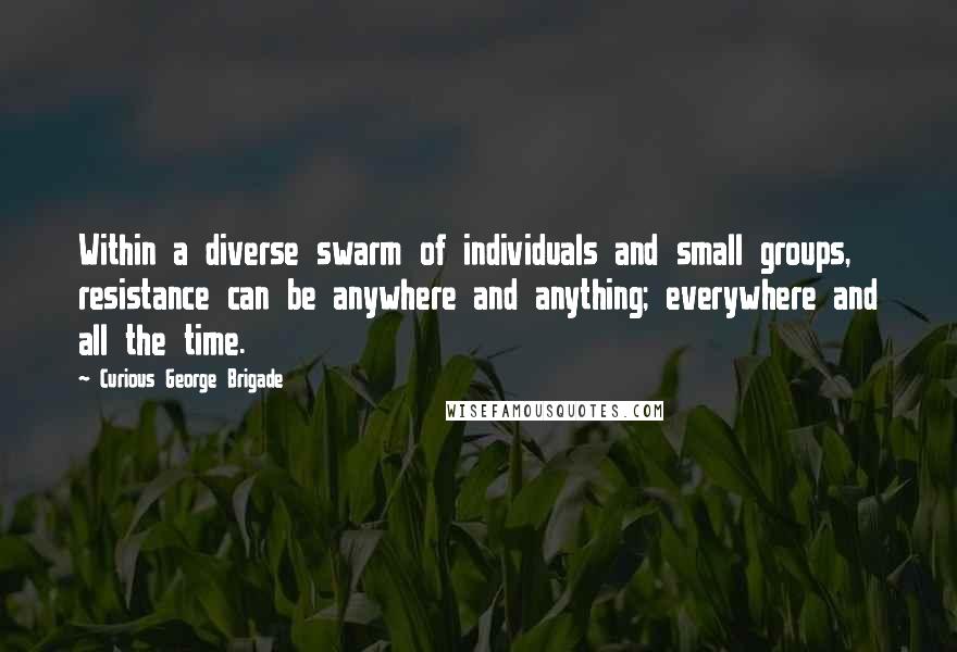 Curious George Brigade Quotes: Within a diverse swarm of individuals and small groups, resistance can be anywhere and anything; everywhere and all the time.