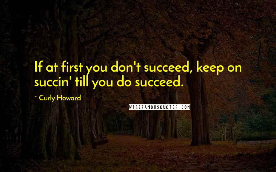 Curly Howard Quotes: If at first you don't succeed, keep on succin' till you do succeed.