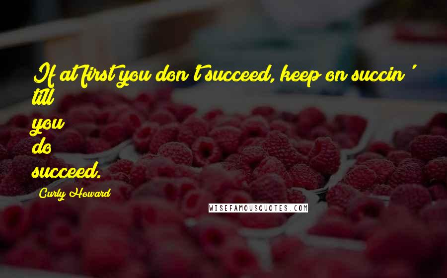 Curly Howard Quotes: If at first you don't succeed, keep on succin' till you do succeed.