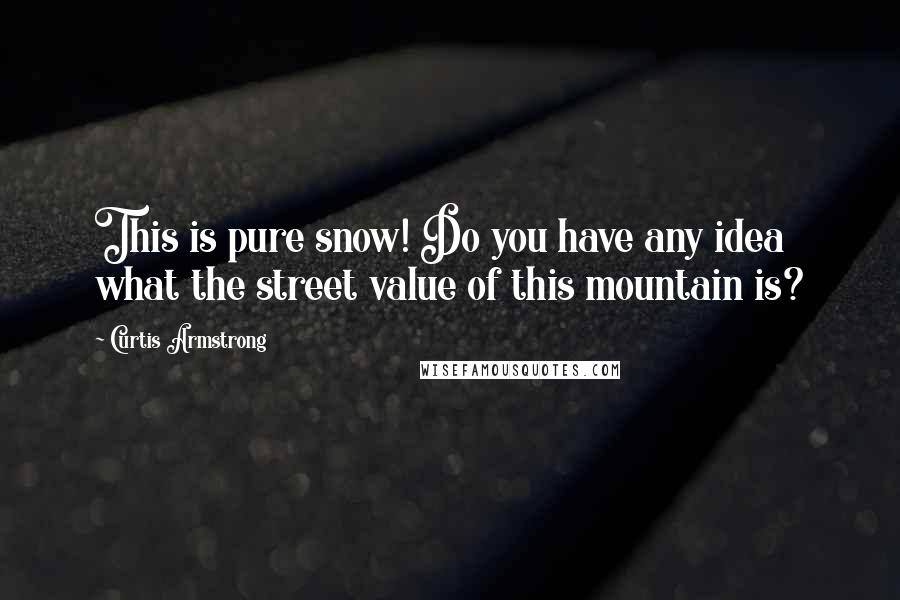 Curtis Armstrong Quotes: This is pure snow! Do you have any idea what the street value of this mountain is?