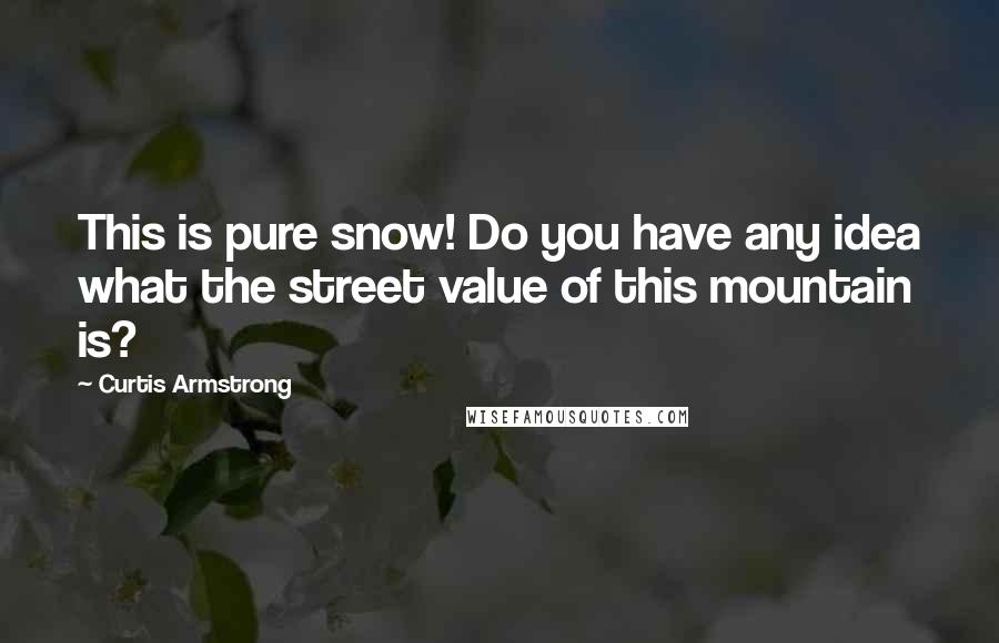 Curtis Armstrong Quotes: This is pure snow! Do you have any idea what the street value of this mountain is?