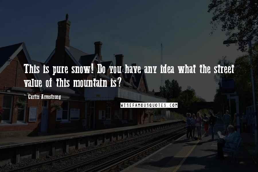 Curtis Armstrong Quotes: This is pure snow! Do you have any idea what the street value of this mountain is?