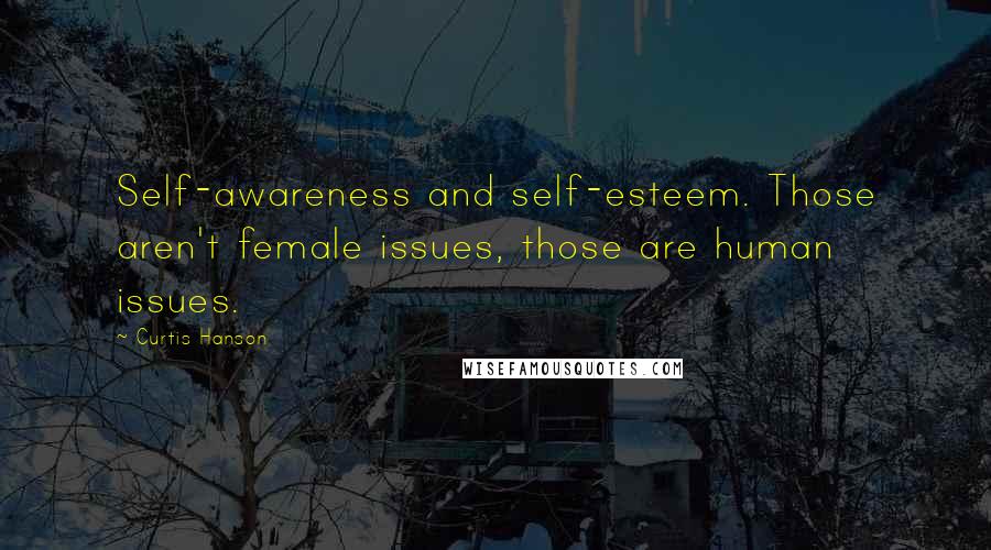 Curtis Hanson Quotes: Self-awareness and self-esteem. Those aren't female issues, those are human issues.