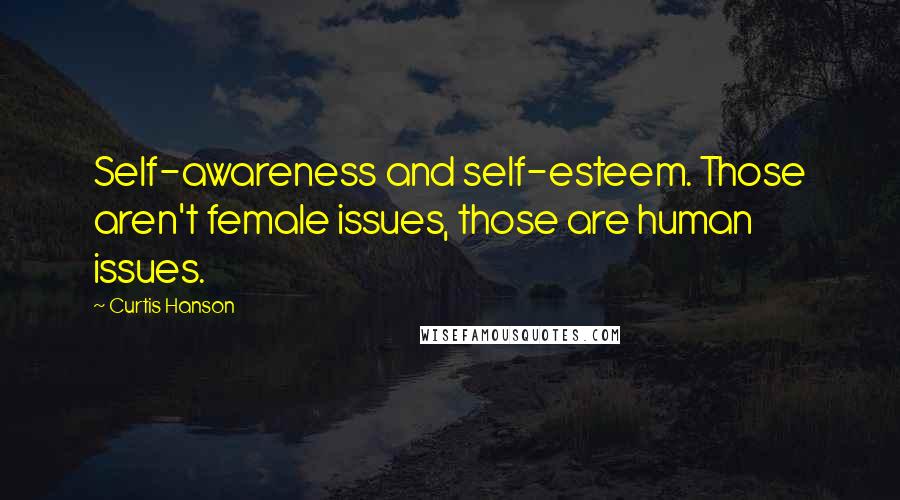 Curtis Hanson Quotes: Self-awareness and self-esteem. Those aren't female issues, those are human issues.