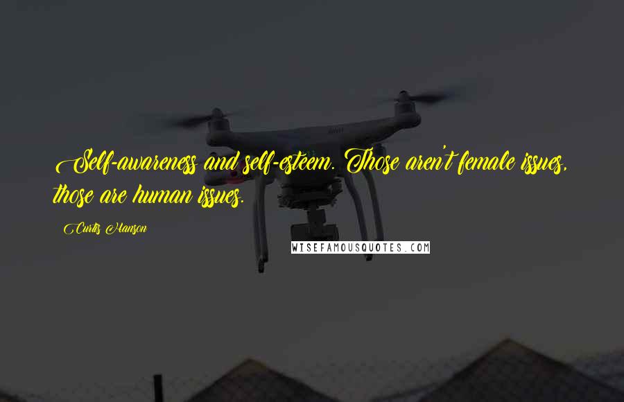 Curtis Hanson Quotes: Self-awareness and self-esteem. Those aren't female issues, those are human issues.