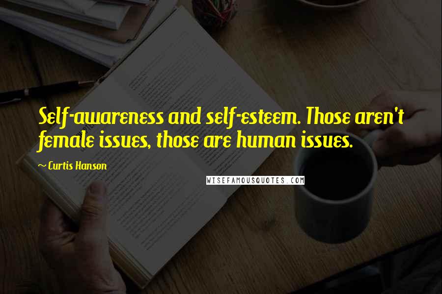 Curtis Hanson Quotes: Self-awareness and self-esteem. Those aren't female issues, those are human issues.