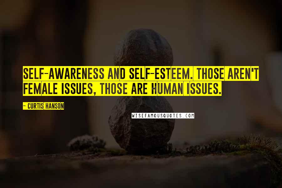 Curtis Hanson Quotes: Self-awareness and self-esteem. Those aren't female issues, those are human issues.