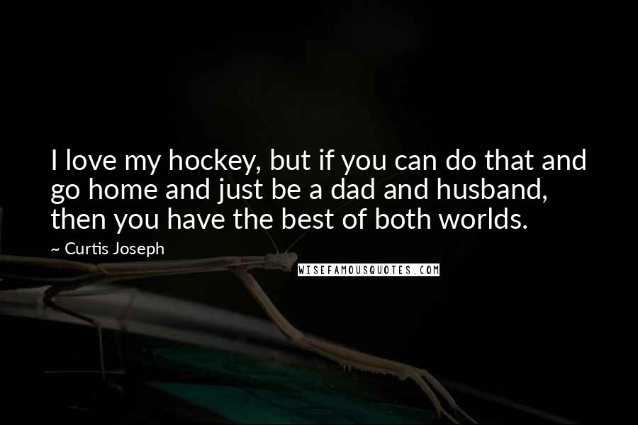 Curtis Joseph Quotes: I love my hockey, but if you can do that and go home and just be a dad and husband, then you have the best of both worlds.