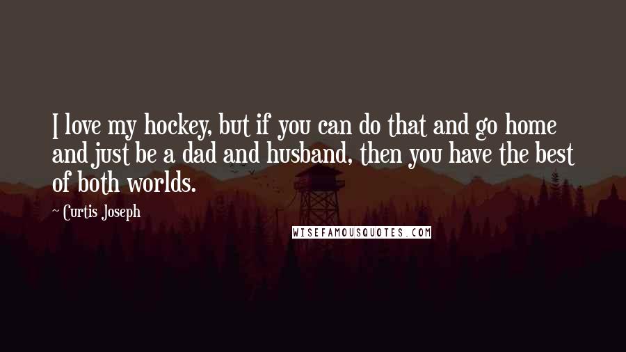 Curtis Joseph Quotes: I love my hockey, but if you can do that and go home and just be a dad and husband, then you have the best of both worlds.