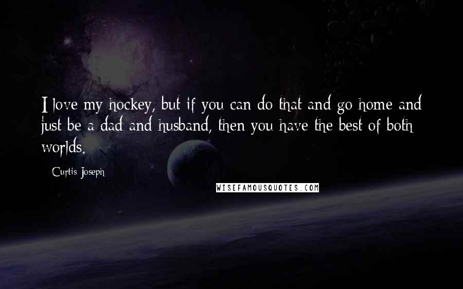 Curtis Joseph Quotes: I love my hockey, but if you can do that and go home and just be a dad and husband, then you have the best of both worlds.