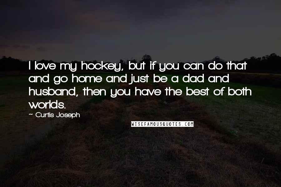 Curtis Joseph Quotes: I love my hockey, but if you can do that and go home and just be a dad and husband, then you have the best of both worlds.