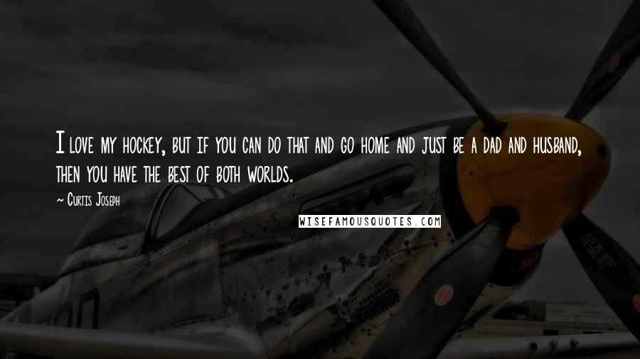 Curtis Joseph Quotes: I love my hockey, but if you can do that and go home and just be a dad and husband, then you have the best of both worlds.