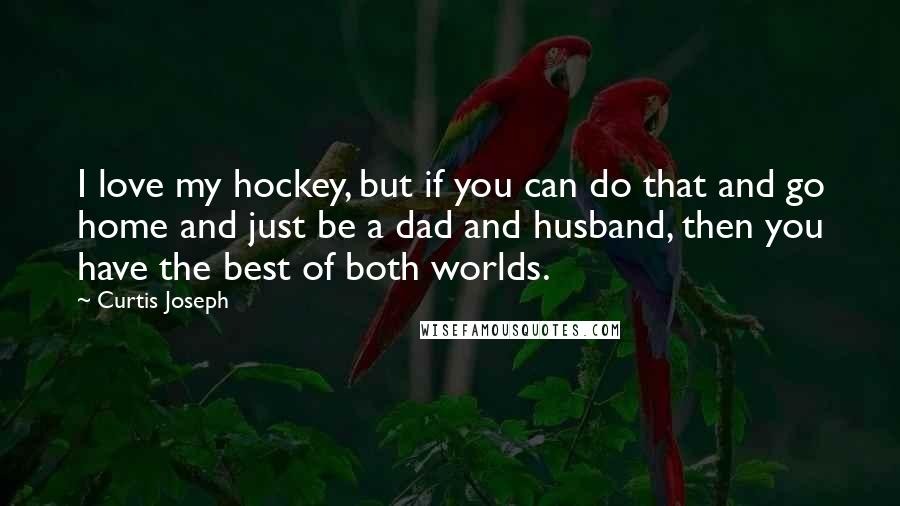 Curtis Joseph Quotes: I love my hockey, but if you can do that and go home and just be a dad and husband, then you have the best of both worlds.