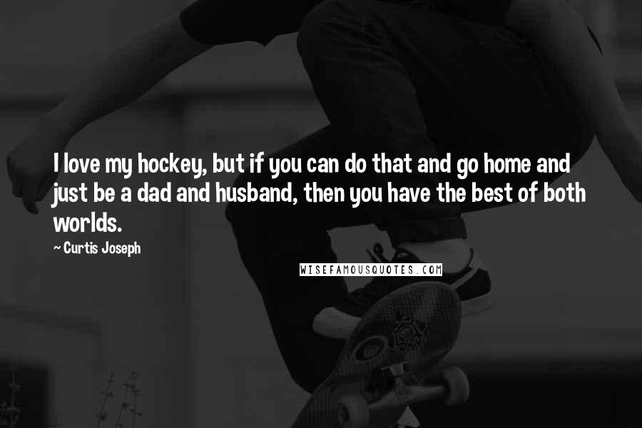 Curtis Joseph Quotes: I love my hockey, but if you can do that and go home and just be a dad and husband, then you have the best of both worlds.