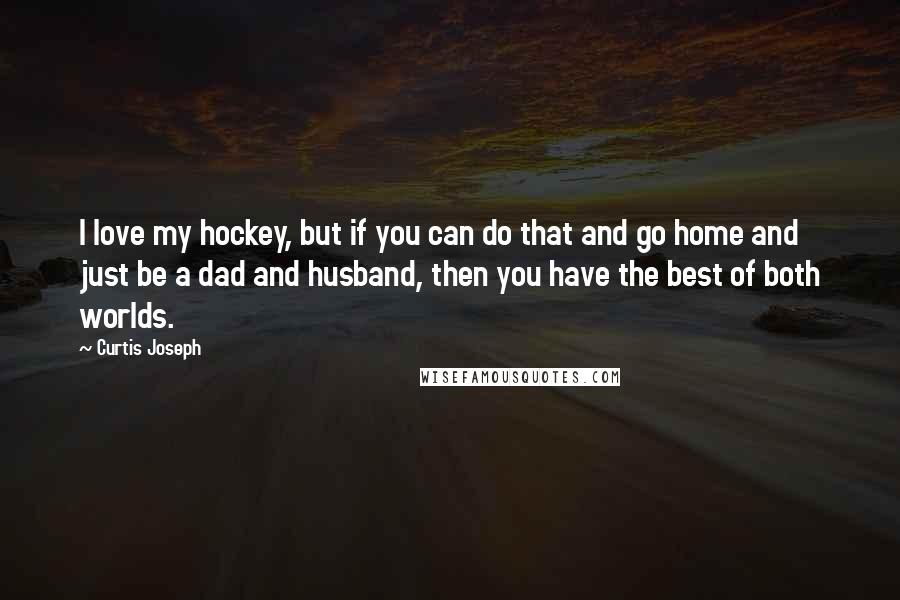 Curtis Joseph Quotes: I love my hockey, but if you can do that and go home and just be a dad and husband, then you have the best of both worlds.