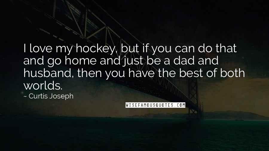 Curtis Joseph Quotes: I love my hockey, but if you can do that and go home and just be a dad and husband, then you have the best of both worlds.