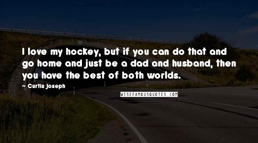 Curtis Joseph Quotes: I love my hockey, but if you can do that and go home and just be a dad and husband, then you have the best of both worlds.