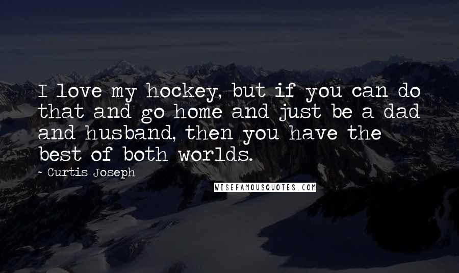 Curtis Joseph Quotes: I love my hockey, but if you can do that and go home and just be a dad and husband, then you have the best of both worlds.