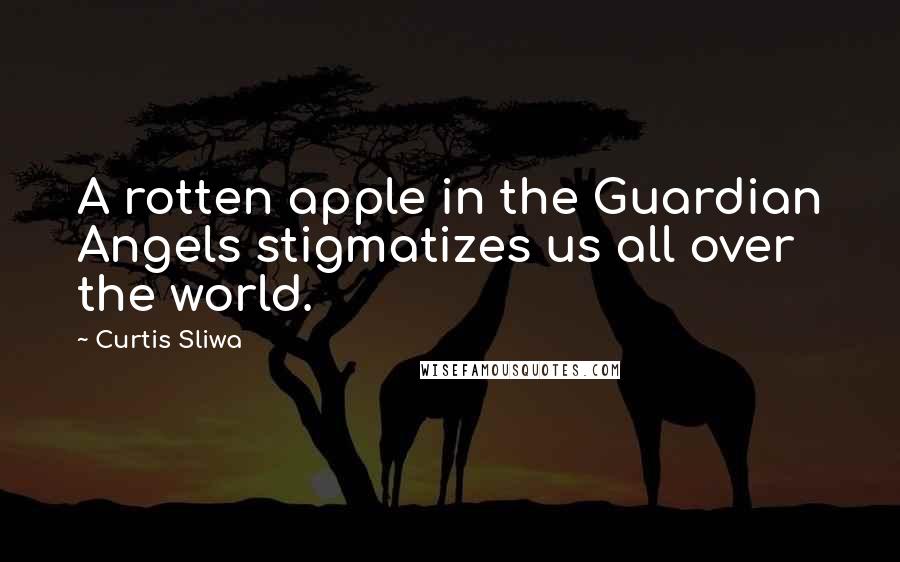 Curtis Sliwa Quotes: A rotten apple in the Guardian Angels stigmatizes us all over the world.