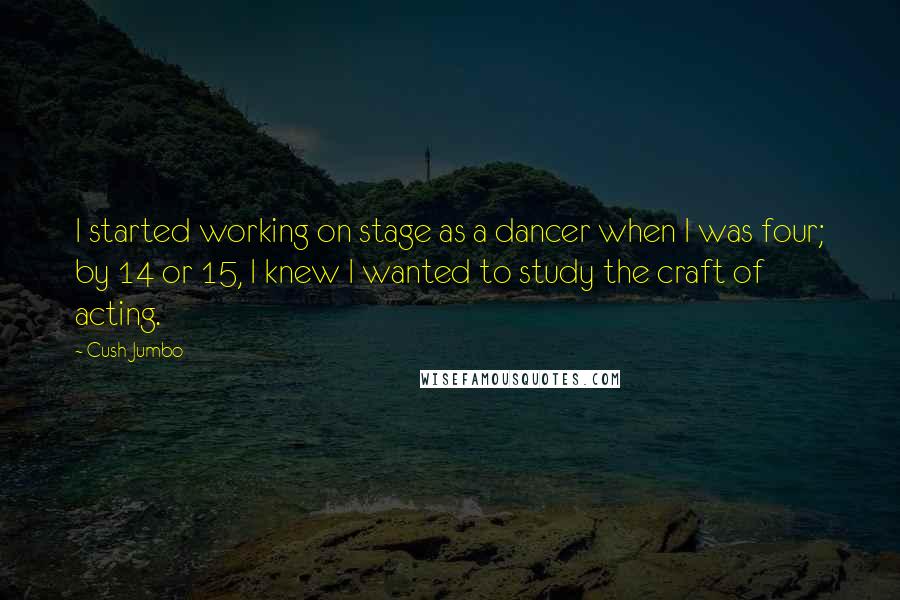 Cush Jumbo Quotes: I started working on stage as a dancer when I was four; by 14 or 15, I knew I wanted to study the craft of acting.