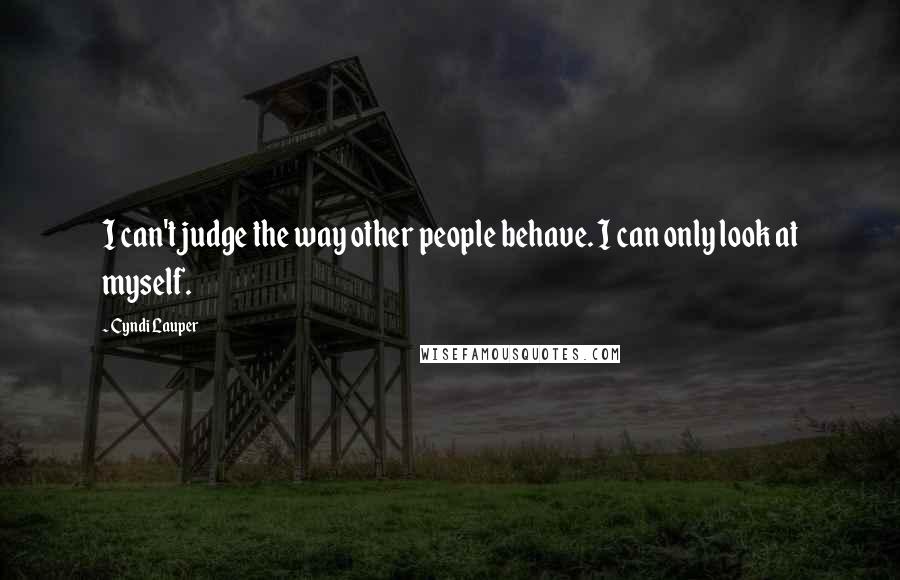 Cyndi Lauper Quotes: I can't judge the way other people behave. I can only look at myself.