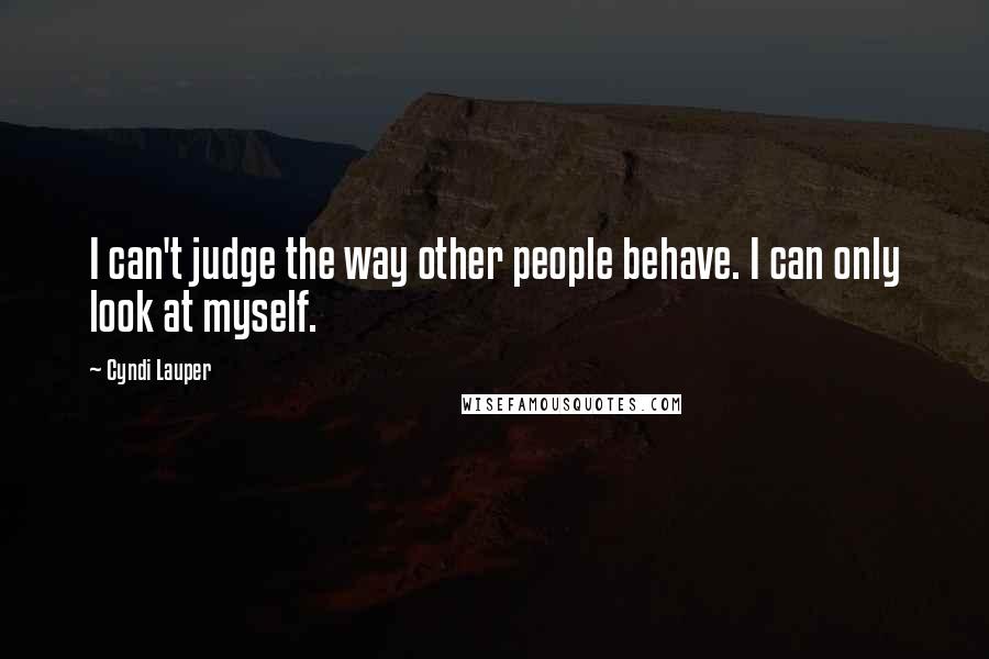 Cyndi Lauper Quotes: I can't judge the way other people behave. I can only look at myself.