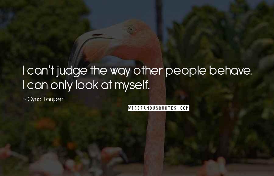 Cyndi Lauper Quotes: I can't judge the way other people behave. I can only look at myself.