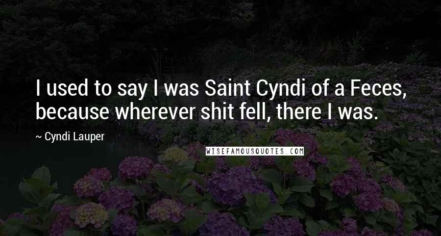 Cyndi Lauper Quotes: I used to say I was Saint Cyndi of a Feces, because wherever shit fell, there I was.