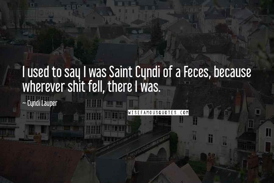 Cyndi Lauper Quotes: I used to say I was Saint Cyndi of a Feces, because wherever shit fell, there I was.