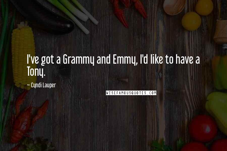 Cyndi Lauper Quotes: I've got a Grammy and Emmy, I'd like to have a Tony.